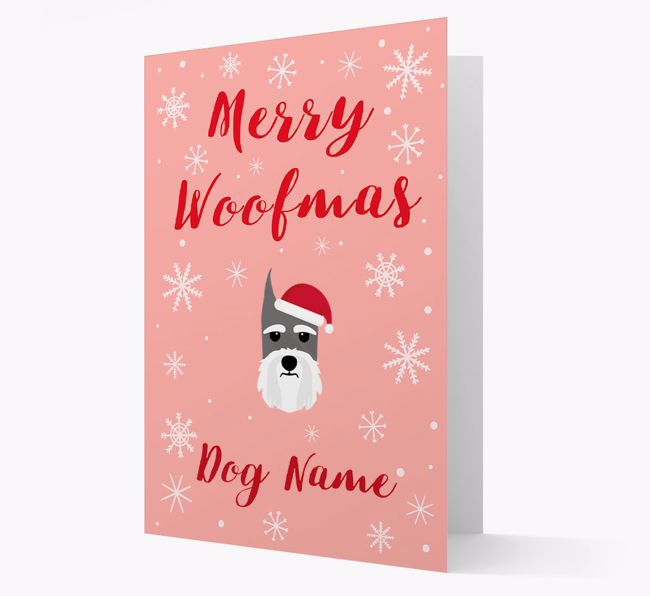 'Merry Woofmas {dogsName}' Card with your {breedFullName} Christmas Icon